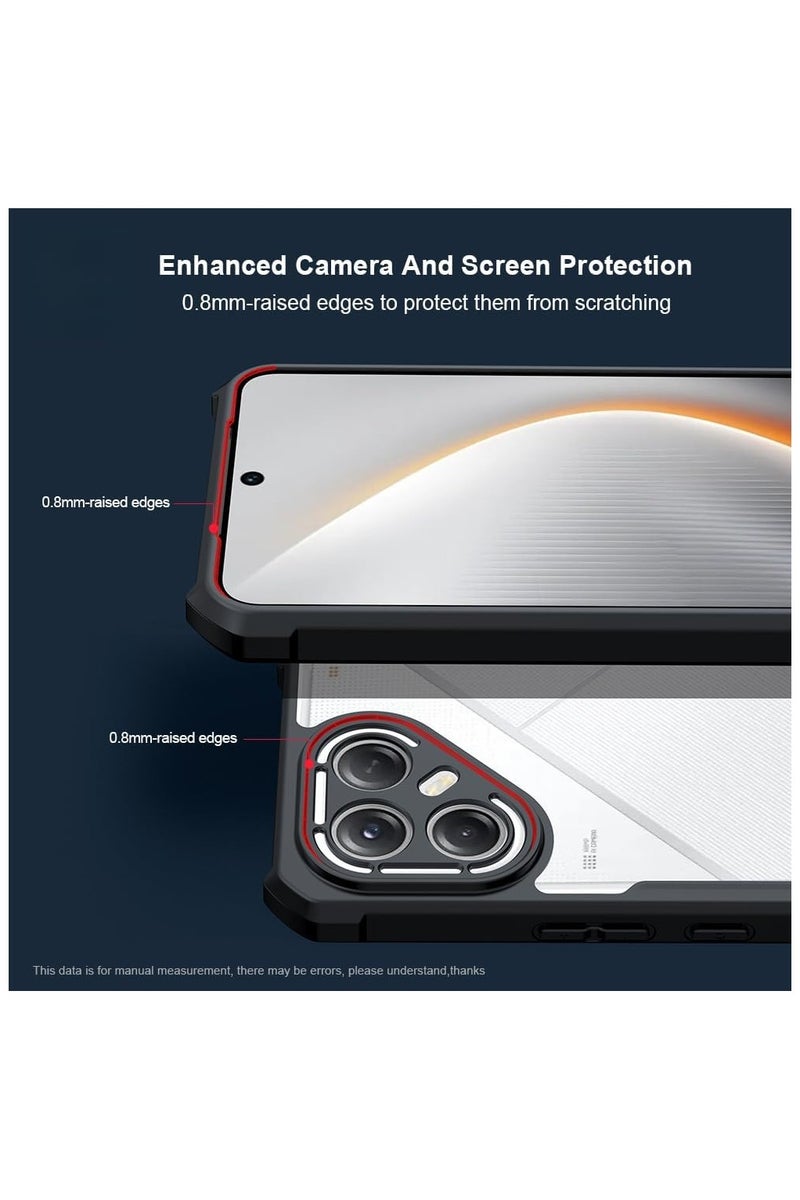 عام غطاء حماية شفاف متوافق مع Tecno Pova 7 Ultra 5G - مزود بحماية كيسات هوائية 【Airbag Protection】، مع حماية خاصة لعدسة الكاميرا، مصنوع من مزيج PC+TPU مع إطار مقاوم للصدمات لحماية كاملة للظهر. - Image 3