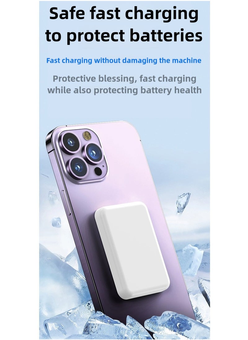 Magnetic power bank  fast charging PD20W wireless ultra-thin portable phone back clip mobile power bank