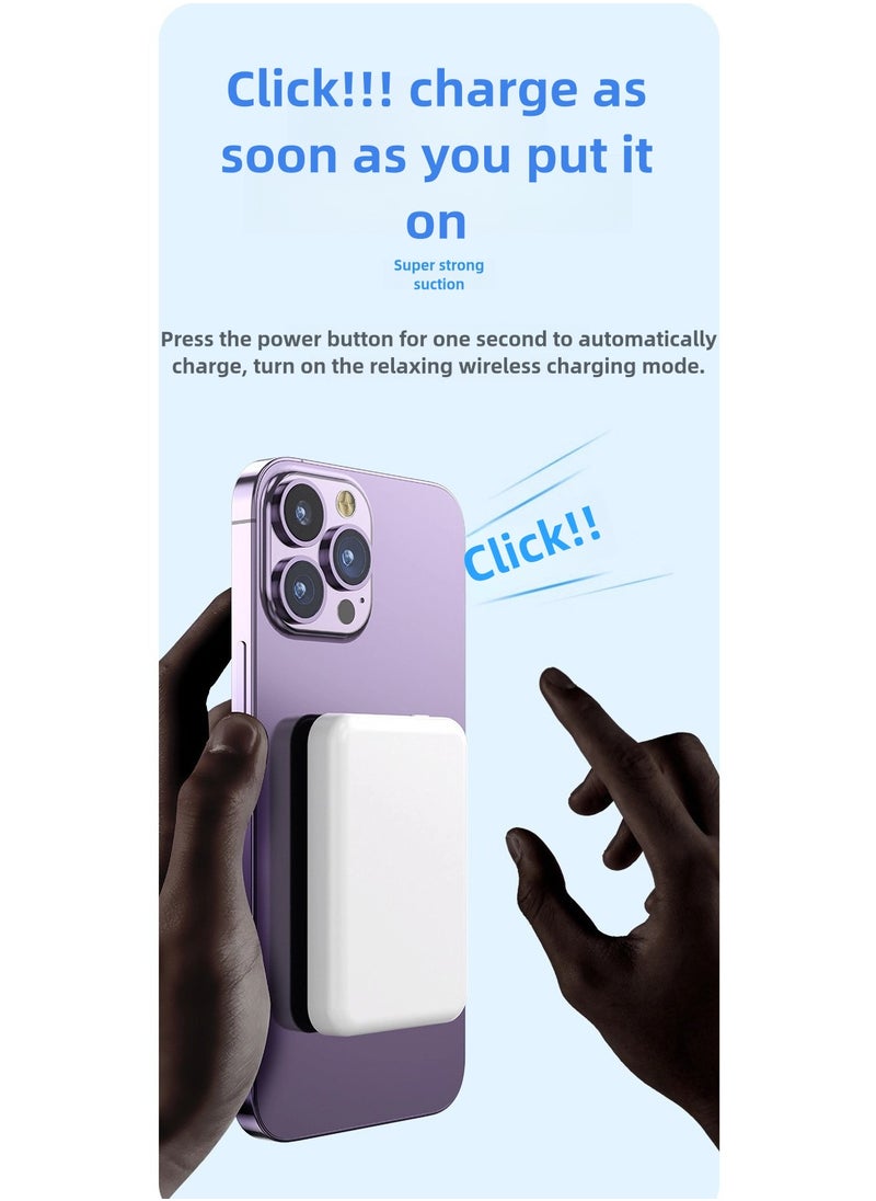 Magnetic power bank  fast charging PD20W wireless ultra-thin portable phone back clip mobile power bank