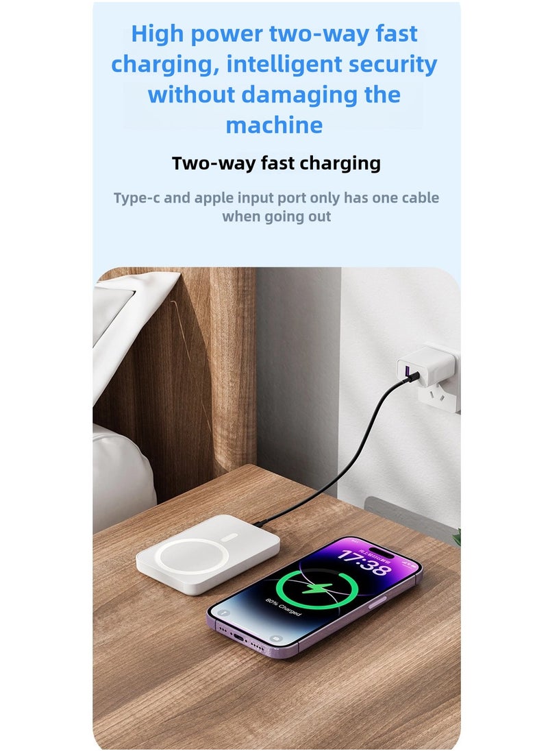 Magnetic power bank  fast charging PD20W wireless ultra-thin portable phone back clip mobile power bank