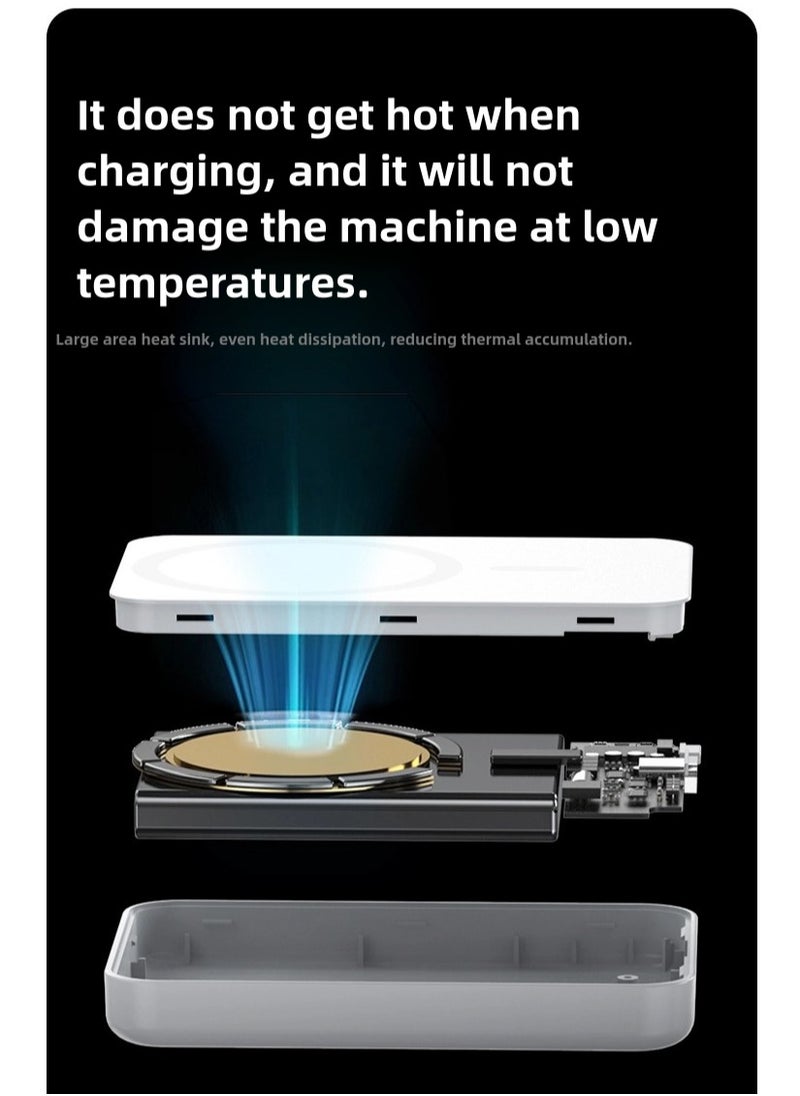 Magnetic power bank  fast charging PD20W wireless ultra-thin portable phone back clip mobile power bank