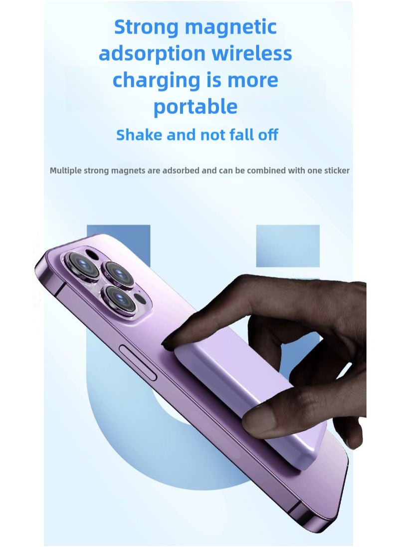 Magnetic power bank  fast charging PD20W wireless ultra-thin portable phone back clip mobile power bank