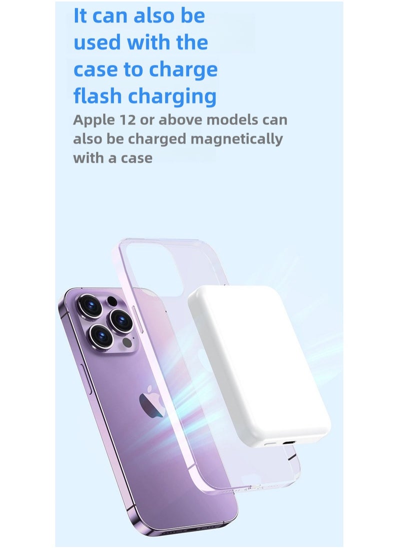 Magnetic power bank  fast charging PD20W wireless ultra-thin portable phone back clip mobile power bank