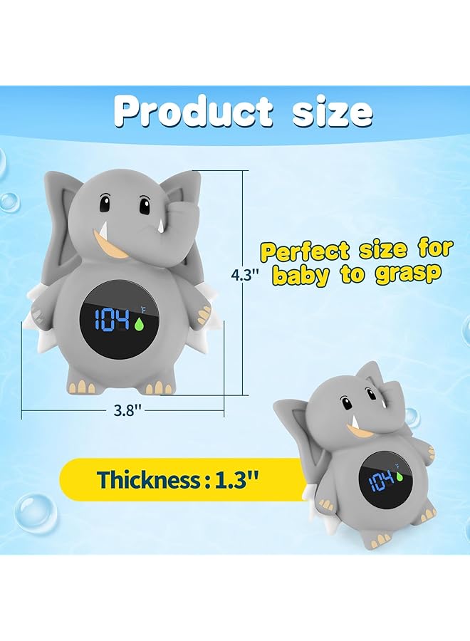 KASTWAVE Bpa Free Baby Bath Thermometer Digital Water & Room Thermometer Toy With Led Display Temperature Warning Safe For Newborns Elephant Design Baby Safety Essentials - Image 3