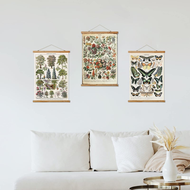 Ovfovy 3 Mixed Pack Vintage Poster  Rustic Room Aesthetic  Retro Wall Art Prints Without Fading  Printed on Linen with Wood Frames  Ready to Hang - Image 1