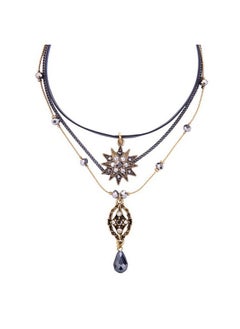 AILUOR Multilayer Necklace Vintage Women Star Choker With Teardrop Multilayer Hademade Chain & Leather Choker Necklace Layer For Women Jewelry (Star)  - Image 1