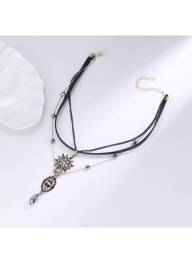 Multilayer Necklace Vintage Women Star Choker With Teardrop Multilayer Hademade Chain & Leather Choker Necklace Layer For Women Jewelry (Star) - pzsku/ZC800BF48B65DCABEE894Z/45/_/1718613717/b353991a-4240-4061-a819-4a616f8e6807