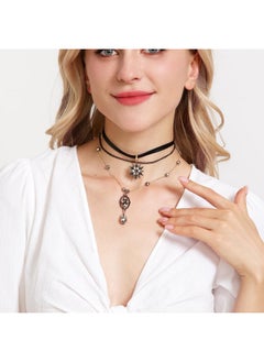 AILUOR Multilayer Necklace Vintage Women Star Choker With Teardrop Multilayer Hademade Chain & Leather Choker Necklace Layer For Women Jewelry (Star)  - Image 3