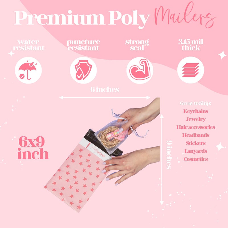 Pretty Package Store حزمة متنوعة من أكياس الشحن المصممة من بولي ميلر، قوية، مقاومة للماء، ذاتية الإغلاق، مناسبة للأعمال الصغيرة، 35 حزمة من الأظرف الكبيرة المقاومة للتمزق - Image 5