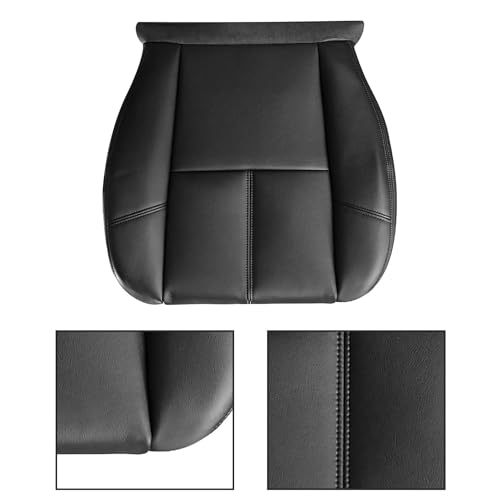 Priprilod Driver or Passenger Side Bottom Replacement Microfiber Leather Seat Cover Black Compatible with Chevy Avalanche Silverado Suburban Tahoe GMC Sierra Yukon 2007 2008 2009 2010 2012 2013 2014 - Image 2