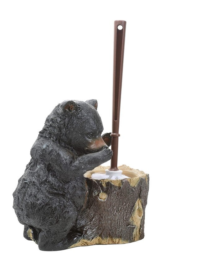 BLACK FOREST DECOR Black Bear Toilet Brush, Polyresin, Includes Plastic Brush, 9" W x 6" D x 15 3/4" H - Image 3