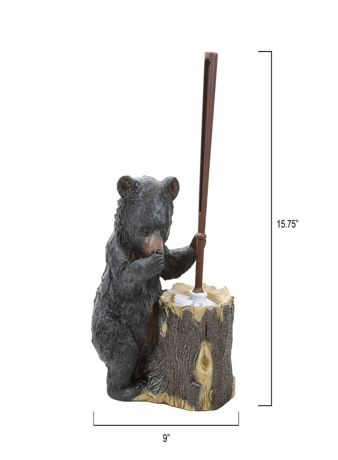 BLACK FOREST DECOR Black Bear Toilet Brush, Polyresin, Includes Plastic Brush, 9" W x 6" D x 15 3/4" H - Image 2
