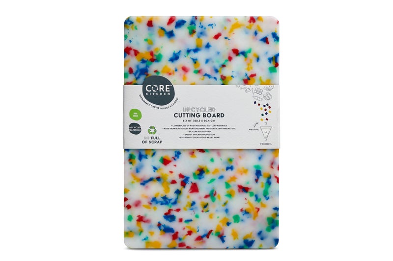 Recycled Plastic Cutting Board Sm with Non-Slip Footing - Confetti