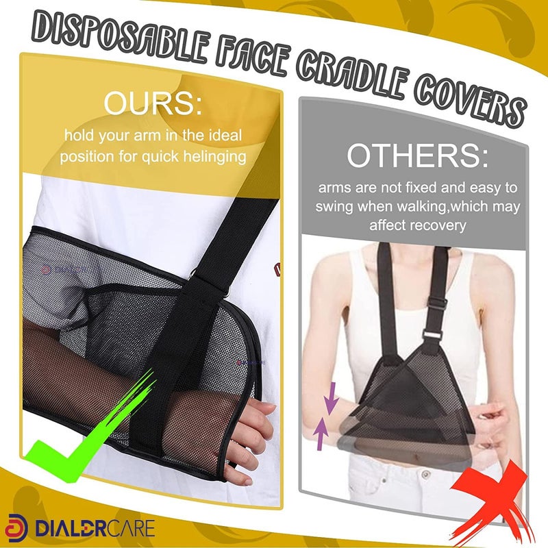 DIALDRCARE حمالة ذراع للنساء والرجال والمراهقين، حزام كتف قابل للتعديل لإصابات المعصم والمرفق والكتف (حامل الذراع 3) - Image 5