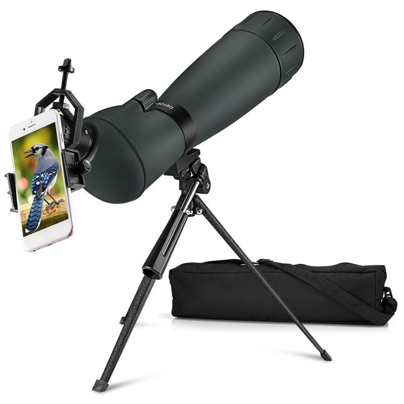 Waterproof Monocular 20-60X Adjustable Zoom, 60mm FMC Objective Lens - Ultra-wide Field Of View, BAK 4 Prism Glass Night Vision Device for Outdoor Bird Watching, Camping, Hunting - Image 5