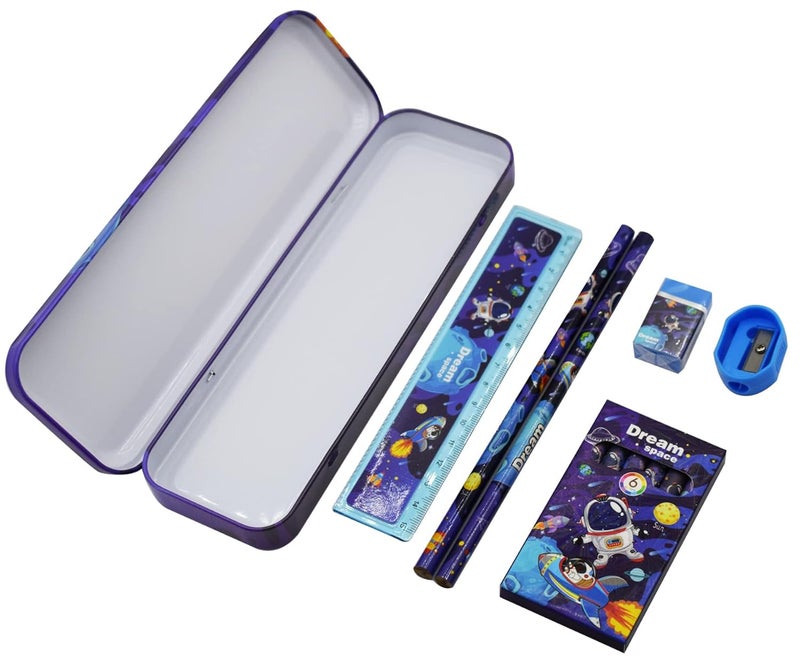 Asera طقم هدايا القرطاسية للأطفال لهدايا عيد الميلاد (فضاء) (متعدد الألوان) - Image 2