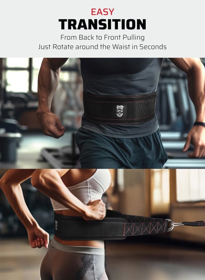 THEFITGUY حزام للسحب، تدريب القوة، إغلاق قابل للتعديل، 2 حزام و 4 خطافات متضمنة - Image 3