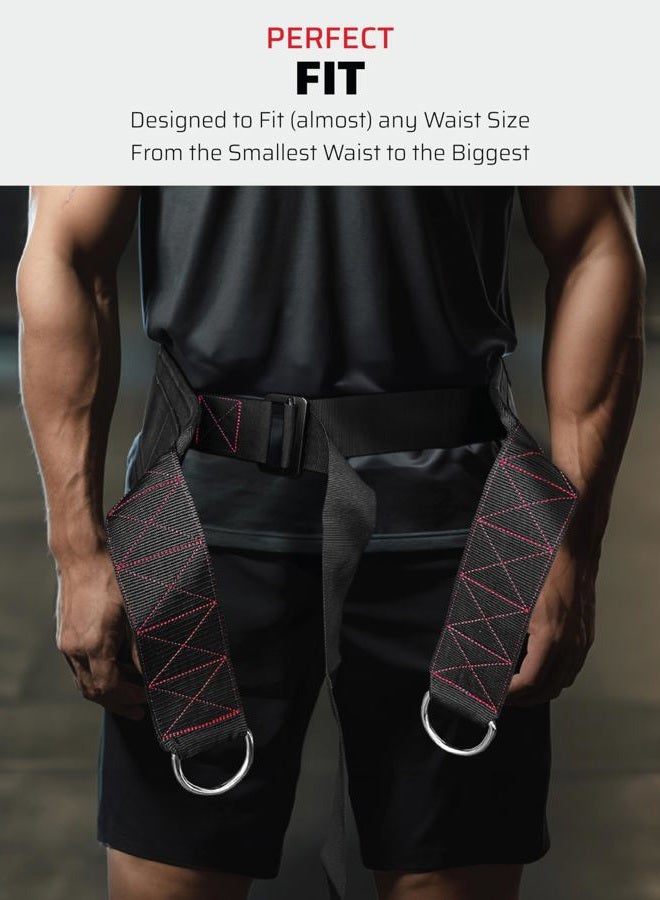 THEFITGUY حزام للسحب، تدريب القوة، إغلاق قابل للتعديل، 2 حزام و 4 خطافات متضمنة - Image 5
