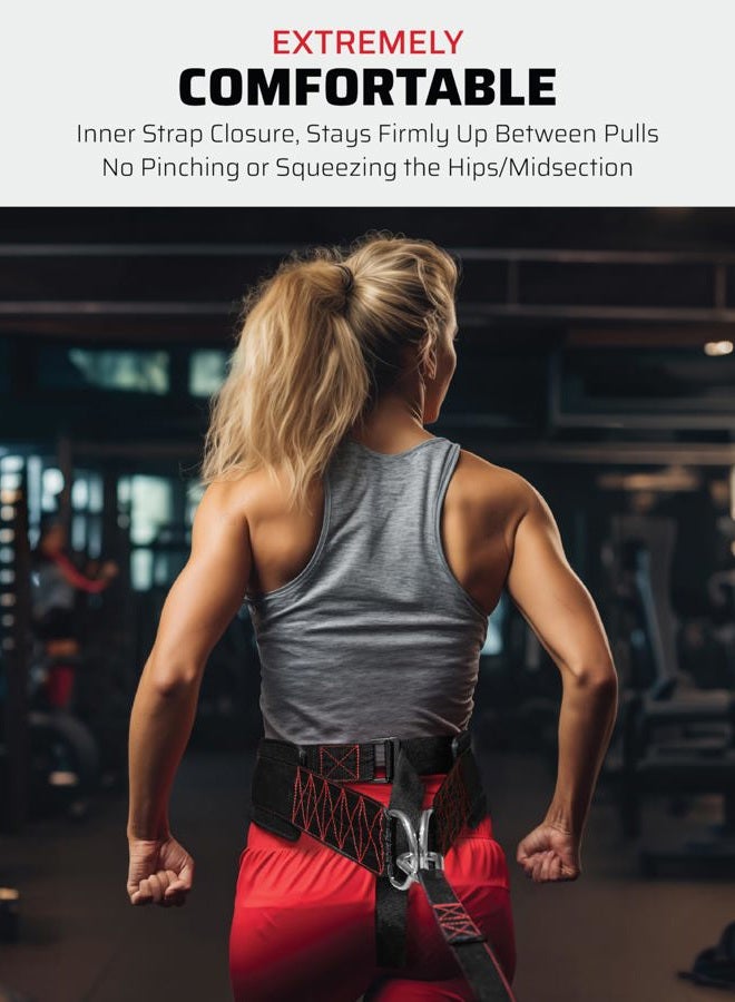 THEFITGUY حزام للسحب، تدريب القوة، إغلاق قابل للتعديل، 2 حزام و 4 خطافات متضمنة - Image 2