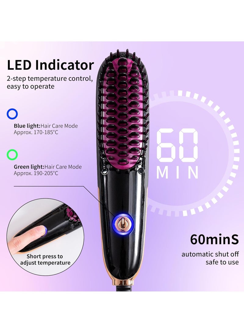 general Mini Hair Straightening Brush Comb with PTC Heating Technology Thermal Beard Comb Brush Electric Hot Straightening Comb - Image 4