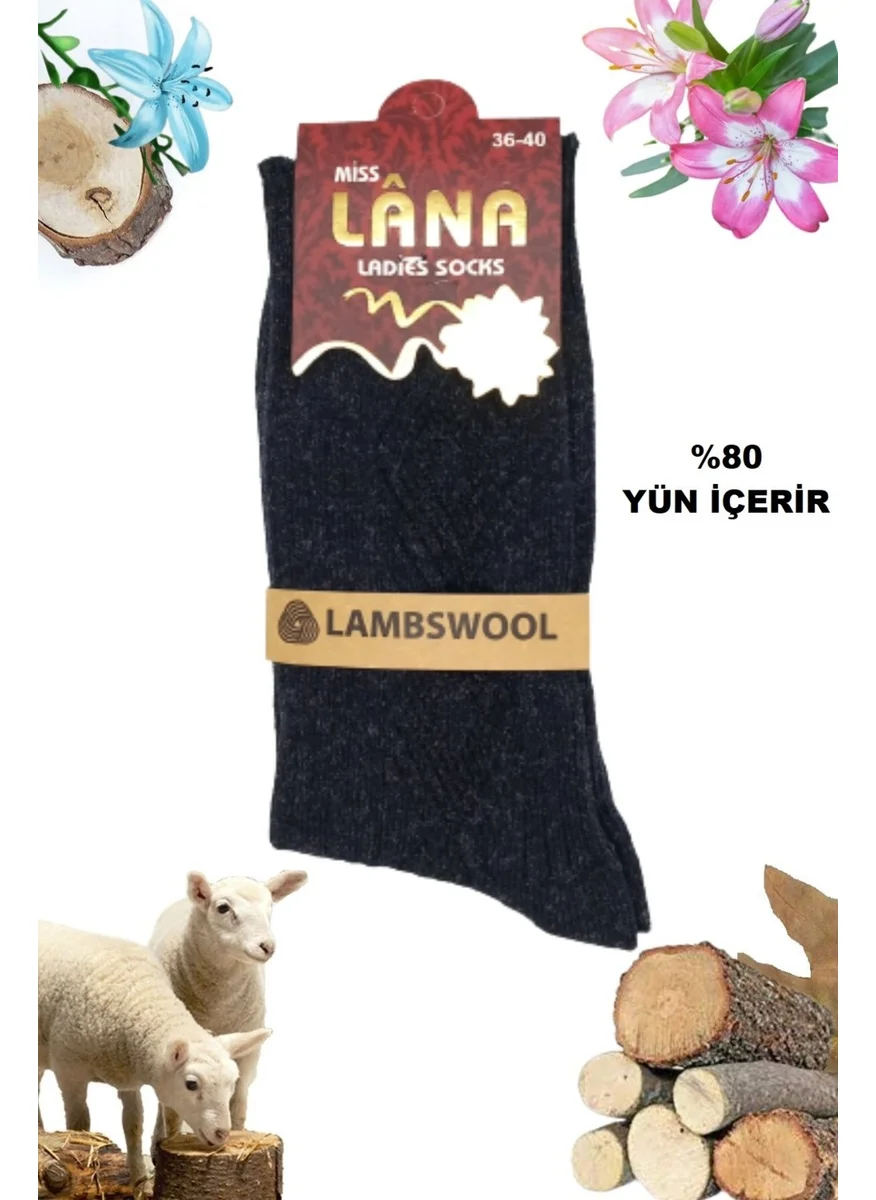 Kral Socks Kral Women's Socks (12 Pairs) Winter Wool Socks Lambswool (Special Lamb Wool) For Women With Thermal Features