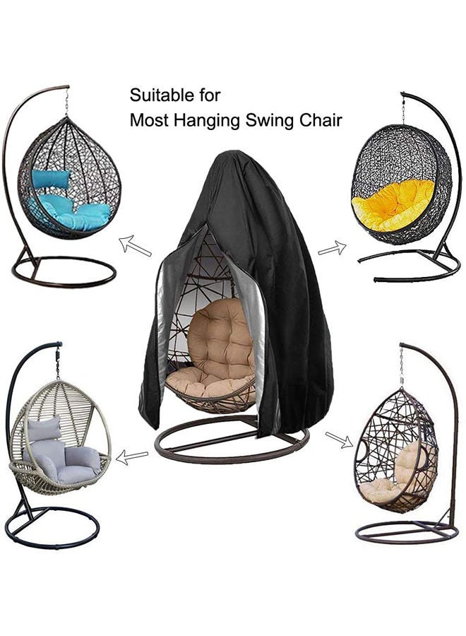 YULAN Heavy Duty Weather Resisatnt Outdoor Patio Hanging Chair Large Covers Wicker Egg Swing Chair Covers Black 190x115cm  - Image 2