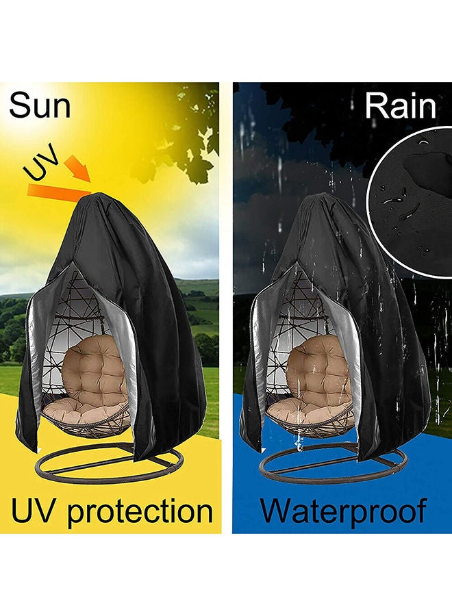 YULAN Heavy Duty Weather Resisatnt Outdoor Patio Hanging Chair Large Covers Wicker Egg Swing Chair Covers Black 190x115cm  - Image 3