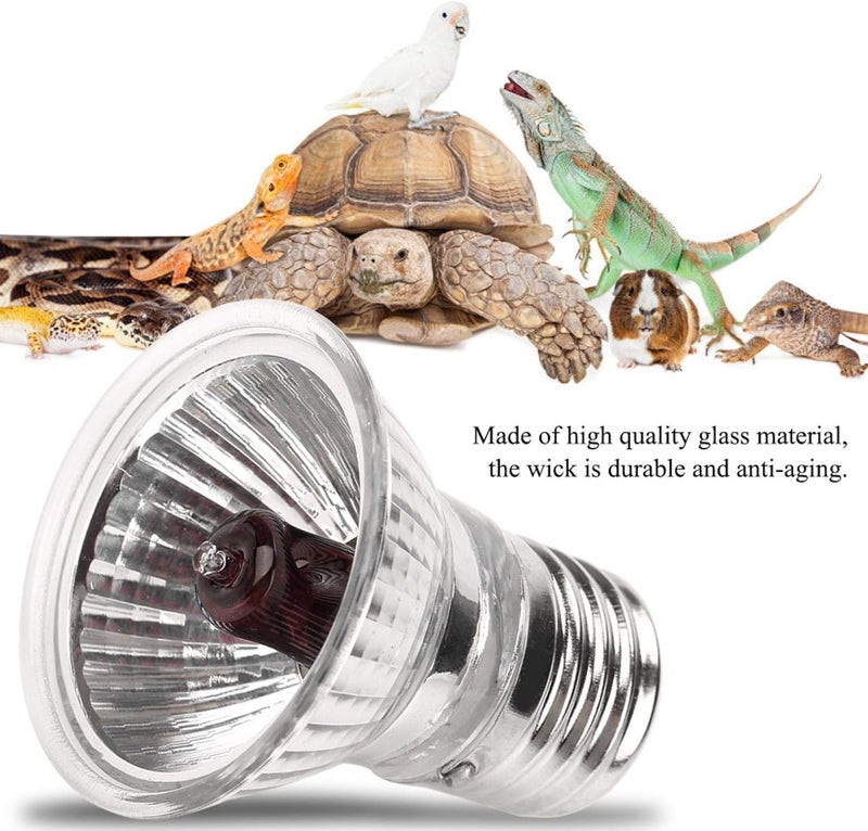 VAYINATO® 50W Infrared UV Rays (Red) Reptile Turtle Heat Lamp Lights, Night Use UVA UVB Aquarium Bulbs by Petzlifeworld - Image 5
