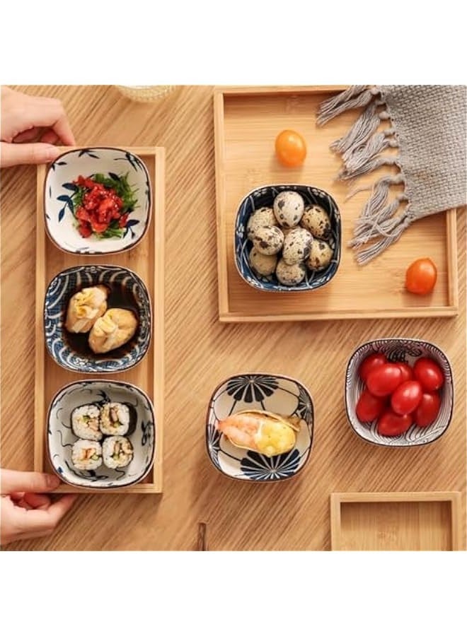 بيوينتي اطباق صلصة سيراميك من يوكسيزي، مجموعة اوعية غمس صلصة الصويا مكونة من 6 قطع، اطباق مقبلات جانبية، اطباق توابل يابانية صغيرة، اوعية غمس للسوشي والصلصة والوجبات الخفيفة والصويا (6 قطع) - Image 3