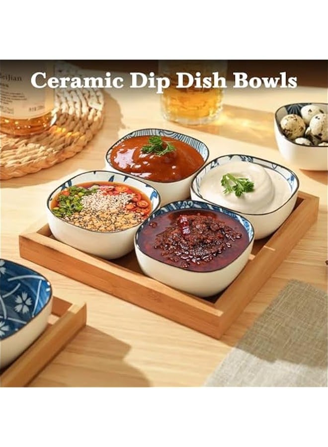 بيوينتي اطباق صلصة سيراميك من يوكسيزي، مجموعة اوعية غمس صلصة الصويا مكونة من 6 قطع، اطباق مقبلات جانبية، اطباق توابل يابانية صغيرة، اوعية غمس للسوشي والصلصة والوجبات الخفيفة والصويا (6 قطع) - Image 4