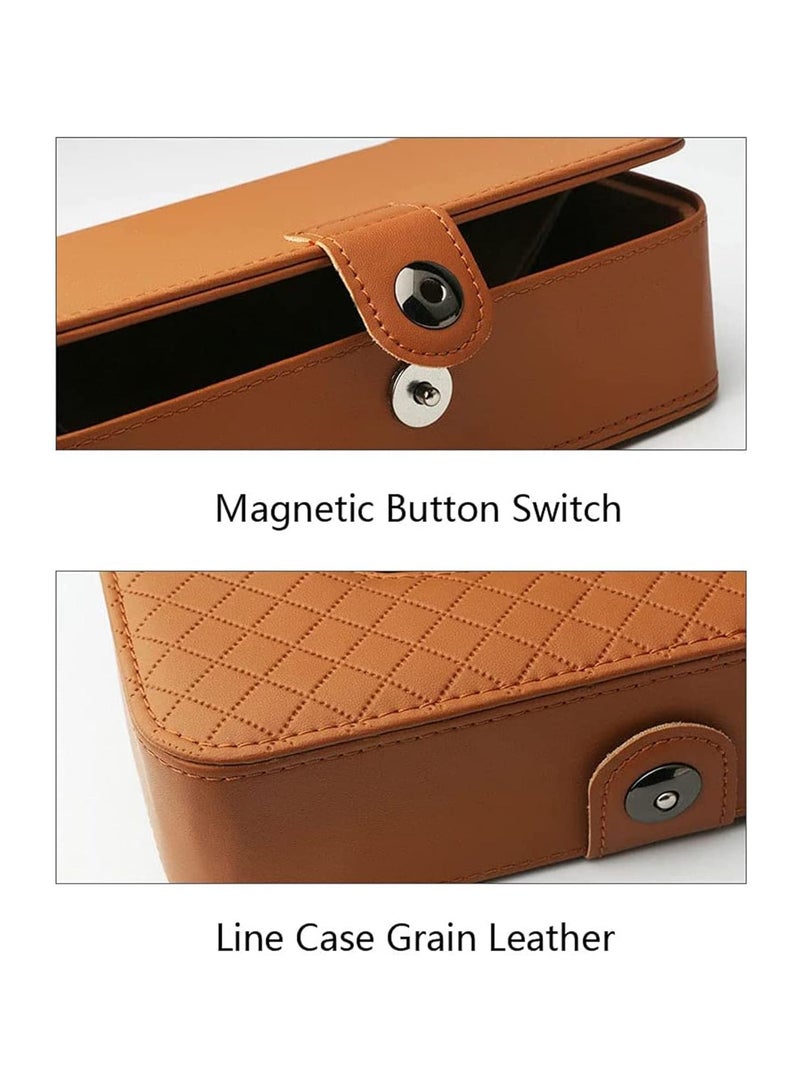 general Car Tissue Holder Sun Visor Tissue Holder, Car Sun Visor Napkin Holder, Hanging Clip, Tissue Holder Dispenser, Napkin Tray PU Leather Rear Seat Tissue Box Truck Brown  - Image 4