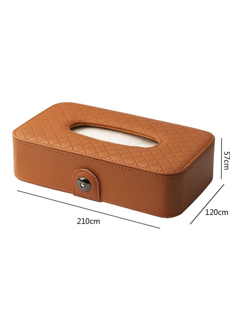general Car Tissue Holder Sun Visor Tissue Holder, Car Sun Visor Napkin Holder, Hanging Clip, Tissue Holder Dispenser, Napkin Tray PU Leather Rear Seat Tissue Box Truck Brown  - Image 5