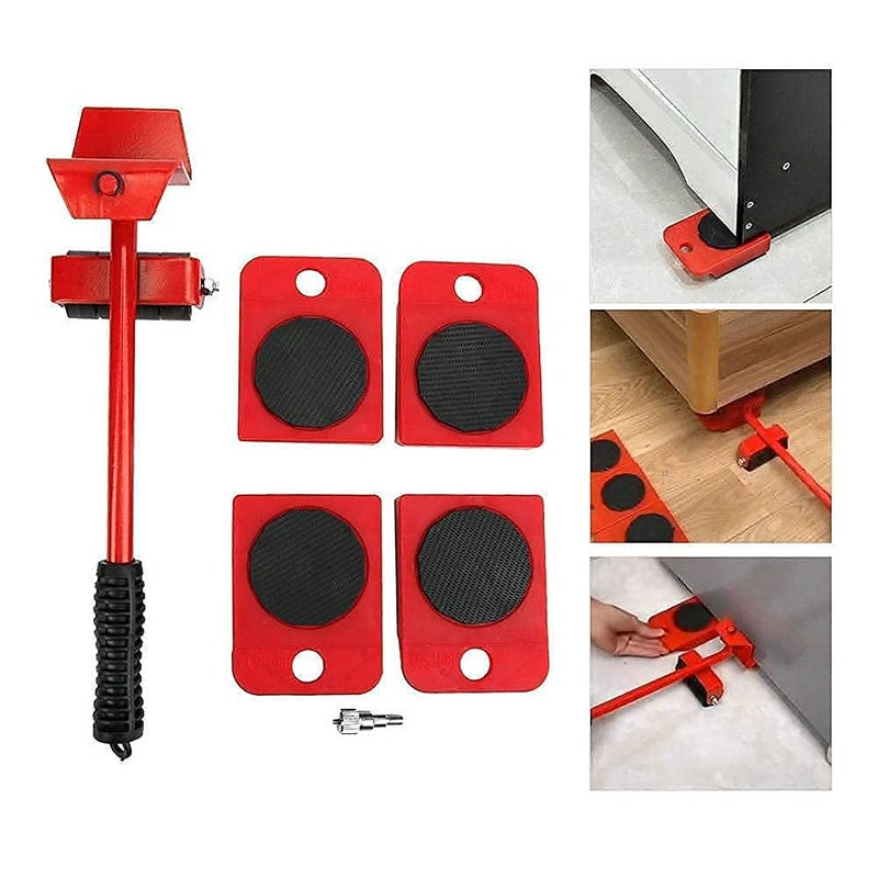 HHV HHV Heavy Duty Furniture Lifter Mover Tool Set Furniture Moving Roller Wheel Set for Washing Machines FridgeSofa Wardrobes Adjustable Height  - Image 4