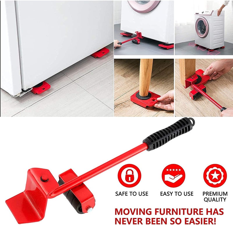 HHV HHV Heavy Duty Furniture Lifter Mover Tool Set Furniture Moving Roller Wheel Set for Washing Machines FridgeSofa Wardrobes Adjustable Height  - Image 3