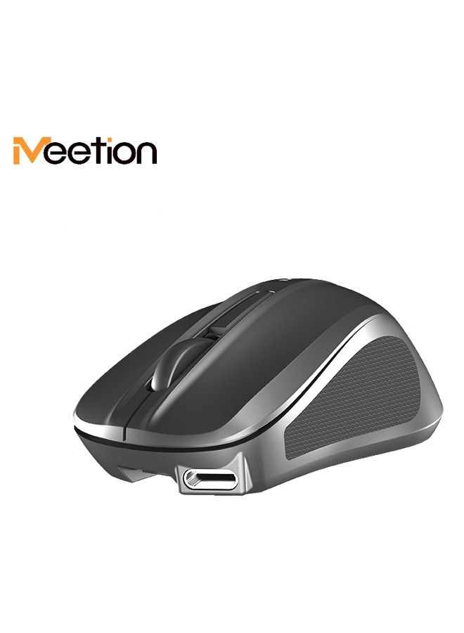 MEETION MiniGo Small Travel 2.4Ghz Cordless Silent Computer Cute Mini Rechargeable Laptop Wireless Mouse 8CM black color - Image 2