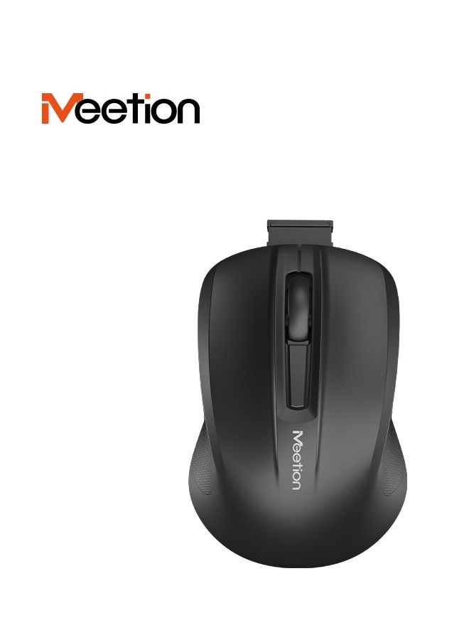 MEETION MiniGo Small Travel 2.4Ghz Cordless Silent Computer Cute Mini Rechargeable Laptop Wireless Mouse 8CM black color - Image 5