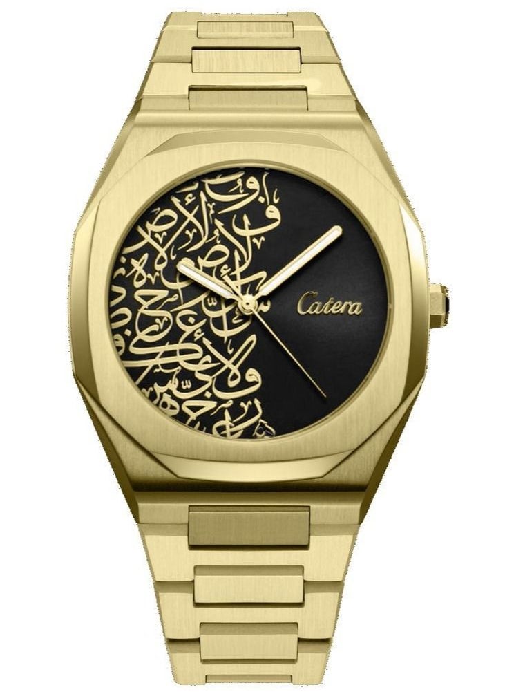 Catery Men's steel watch from Catera with Arabic letters 