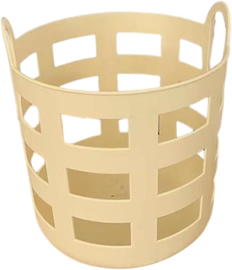 Hollow out Plastic Laundry Hamper Small Multi Functional Organizer for Dirty Clothes Wear Resistant Storage Basket for Home Office Stylish Design for Tidy Spaces - Image 1