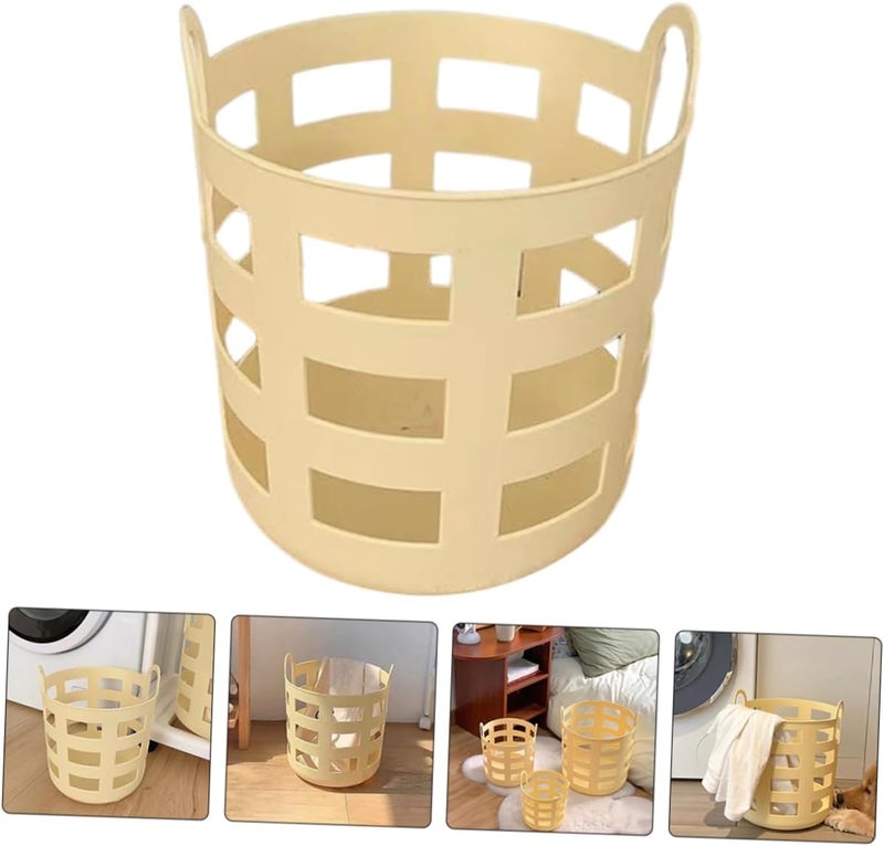 Hollow out Plastic Laundry Hamper Small Multi Functional Organizer for Dirty Clothes Wear Resistant Storage Basket for Home Office Stylish Design for Tidy Spaces - Image 5