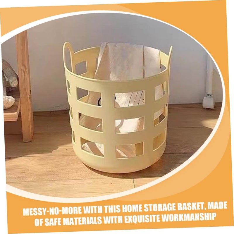 Hollow out Plastic Laundry Hamper Small Multi Functional Organizer for Dirty Clothes Wear Resistant Storage Basket for Home Office Stylish Design for Tidy Spaces - Image 3