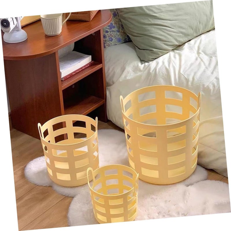 Hollow out Plastic Laundry Hamper Small Multi Functional Organizer for Dirty Clothes Wear Resistant Storage Basket for Home Office Stylish Design for Tidy Spaces - Image 4