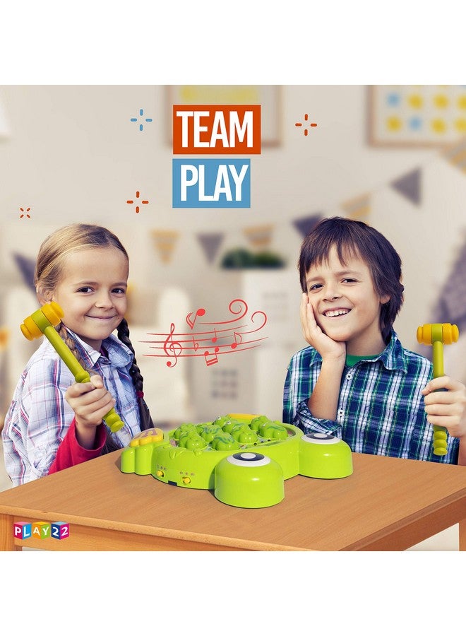 Play22 Whack A Frog Game - Interactive Whack A Frog Game for Toddler, Learning, Active, Early Developmental Toy, Fun Gift Boys and Girls, 2 Hammers Included - Original - Image 3