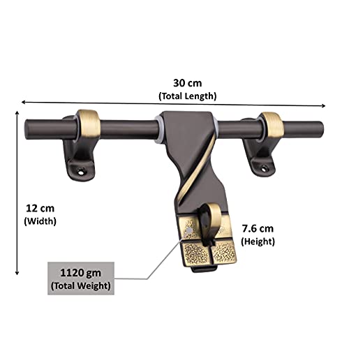 Atom 12 Inch Zinc Aldrop | Fancy Aldrop for Door Fittings Kit, Door Accessories | Brass Antique Finish (WZA007) - Image 3
