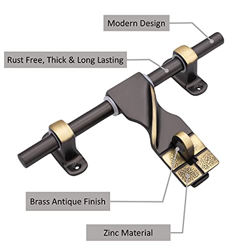 Atom 12 Inch Zinc Aldrop | Fancy Aldrop for Door Fittings Kit, Door Accessories | Brass Antique Finish (WZA007) - Image 2