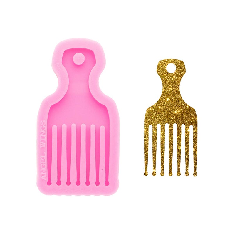 Shiny Glossy Comb Making Silicone Molds Keychain Epoxy Resin Mold Polymer Clay Mold Keychain Resin Casting Molds DIY Jewellery Making Craft