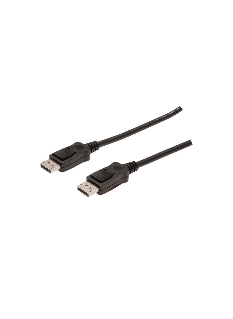 Displayport Connection Cable, Dp Male - Dp Male, 10 Meters, Locking Mechanism, Dp, 1.2 Compatible, Ul, Black Color