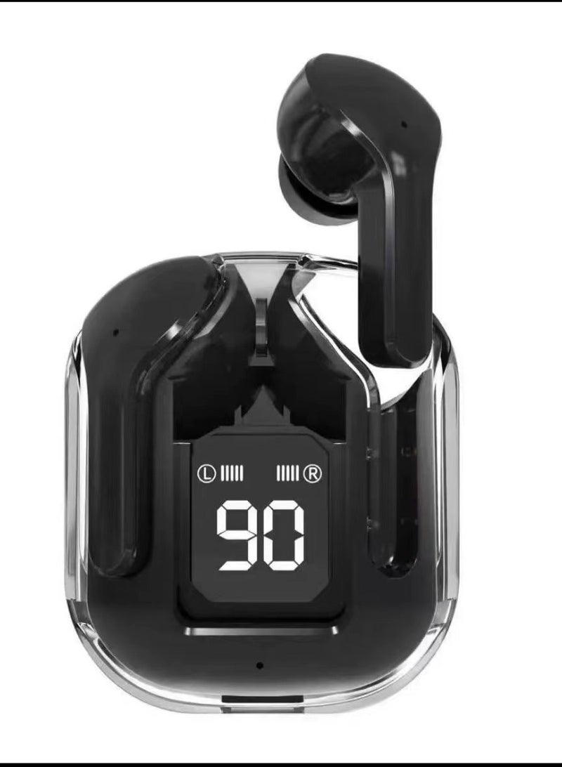 Wireless Bluetooth 5.3 Ear Buds LED Power Display Headphones Bass Stereo, Earbuds in-Ear Noise Cancelling Mic, Sports Earphone Microphone for Android&IPhone Black  - Image 1