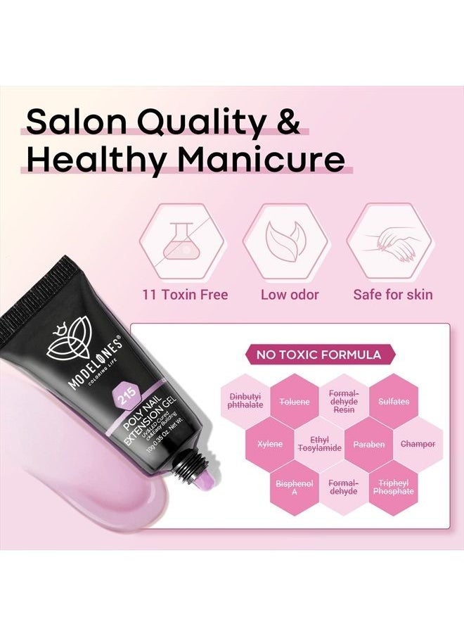 modelones - Poly Extension Gel Kit for Nail, 12 Colors Pink Nude Tones Poly Nail Gel Set Builder Nail Extension Gel Glitter Fall Winter Gentle Colors French Manicure DIY Design Nail Art Home Salon Beaut - Image 1