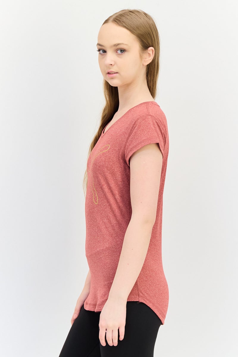 PUMA Women Regular Fit Short Sleeve Running T-Shirt, Heather Red - Image 3