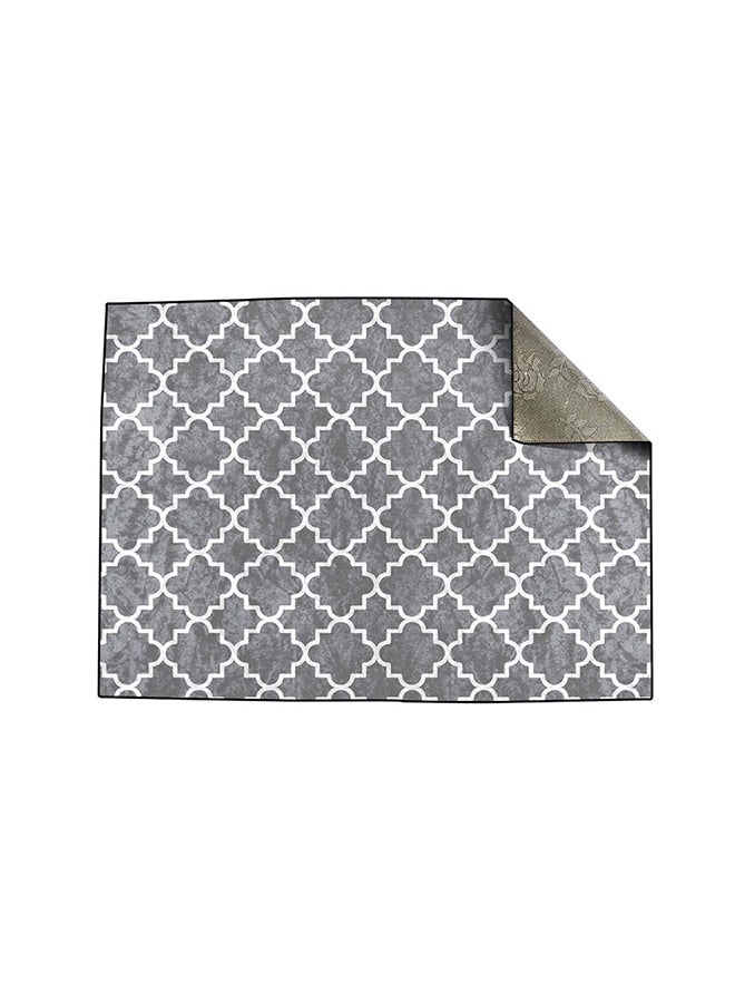 RIZARIES Grey & White Centerpiece Rug, Fabric, Rectangle - Image 2